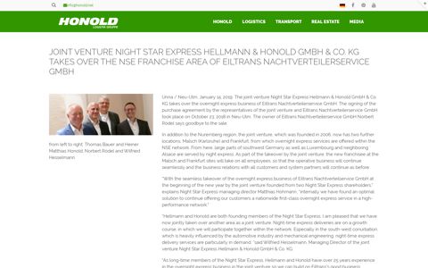 Honold Logistik Gruppe » Night Star Express: Change in ...