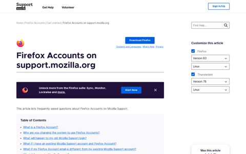 Firefox Accounts on support.mozilla.org | Mozilla Support