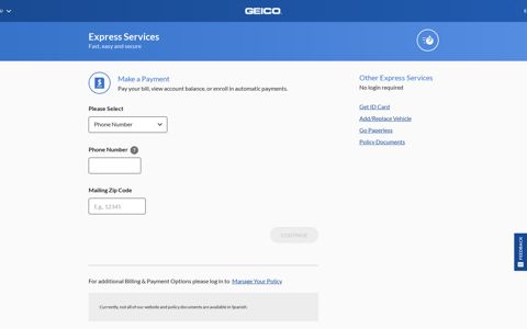 Make a Payment - Online Service Center | GEICO