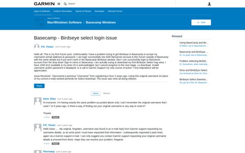 Basecamp - Birdseye select login issue - Garmin Forums