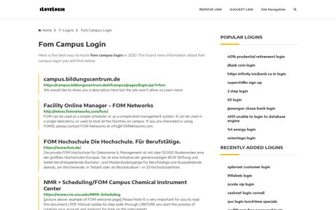 Fom Campus Login ❤️ One Click Access - iLoveLogin