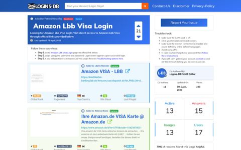 Amazon Lbb Visa Login - Logins-DB