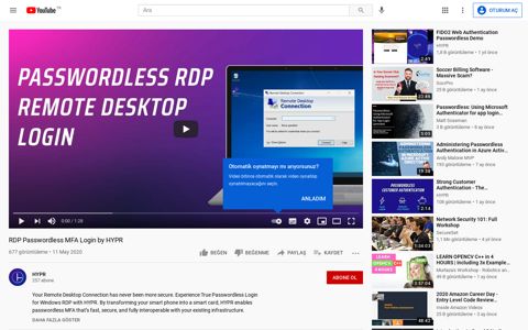 RDP Passwordless MFA Login by HYPR - YouTube