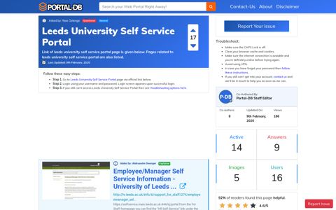 Leeds University Self Service Portal