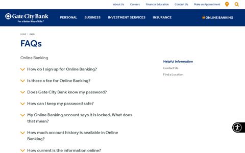 Online Banking | Frequently Asked Questions | Gate City Bank