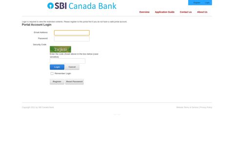 Login - Student GIC - SBI Canada Bank