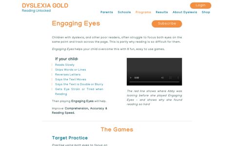 Engaging Eyes - Dyslexia Gold