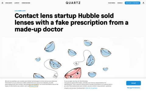 Hubble sold contact lenses with a fake prescription from a ...