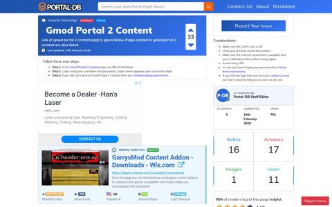 Gmod Portal 2 Content - Portal-DB.live