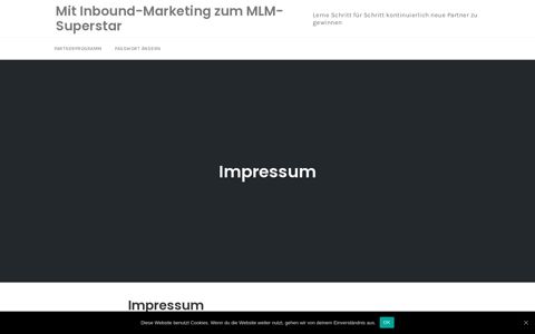 Impressum – Mit Inbound-Marketing zum MLM-Superstar