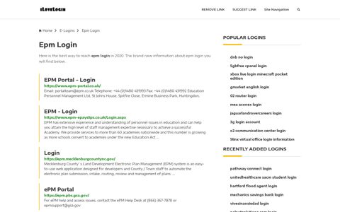 Epm Login ❤️ One Click Access - iLoveLogin