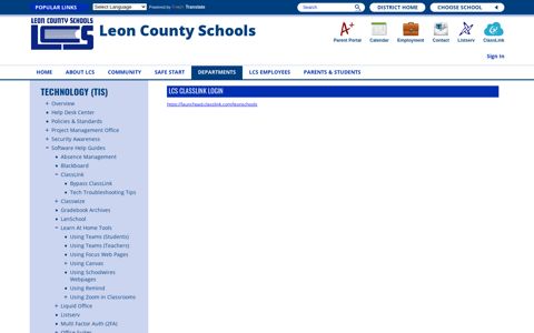 LCS ClassLink Login - Leon County Schools