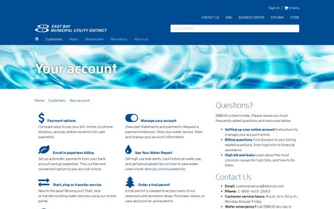 Your account - East Bay Municipal Utility District