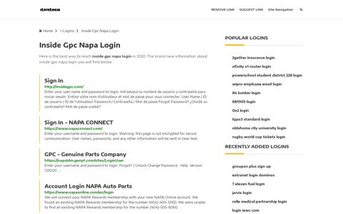 Inside Gpc Napa Login ❤️ One Click Access - iLoveLogin