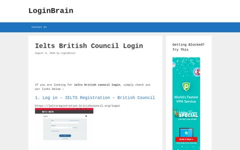 Ielts British Council - Log In - Ielts Registration - British Council