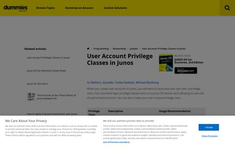 User Account Privilege Classes in Junos - dummies