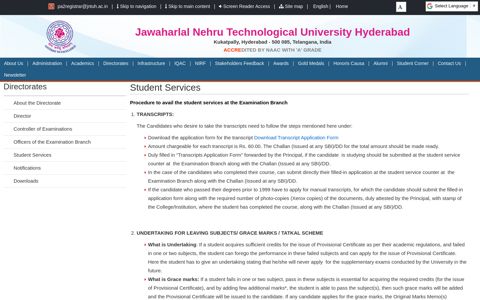 Student Services - Jawaharlal Nehru Technological University ...