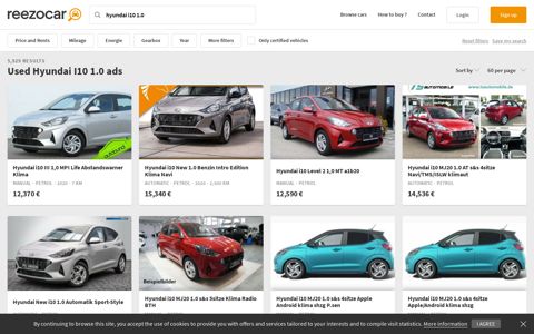 Hyundai I10 1.0 used cars, Price and ads | Reezocar