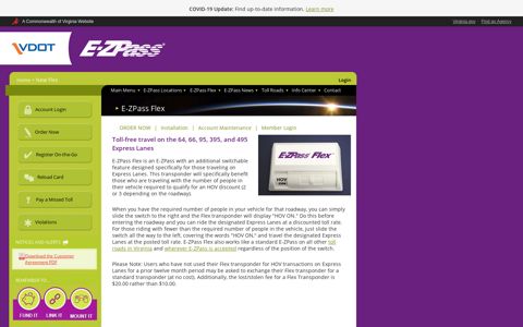 E-ZPass Flex | E-ZPass® Virginia