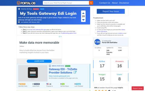 My Tools Gateway Edi Login - Portal-DB.live