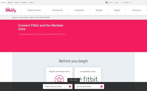 Connect Fitbit to Vitality | Support | Vitality