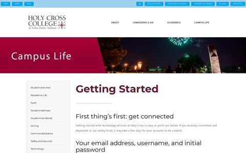 Getting Started - Holy Cross