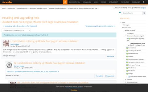 Moodle in English: Localhost does not bring up Moodle front ...