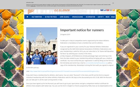 Important notice for runners - FIDAL - Federazione Italiana Di ...