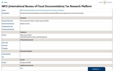 IBFD (International Bureau of Fiscal Documentation) Tax ...