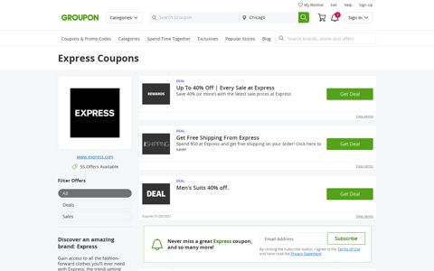 Rewards | Express Coupons - December 2020 - Groupon