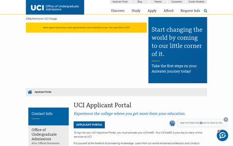UCI Applicant Portal | UCI Admissions