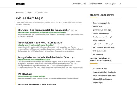Evh-bochum Login | Allgemeine Informationen zur Anmeldung