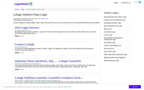 Lehigh Outfitters Pepsi Login SSO Login Services - http ...