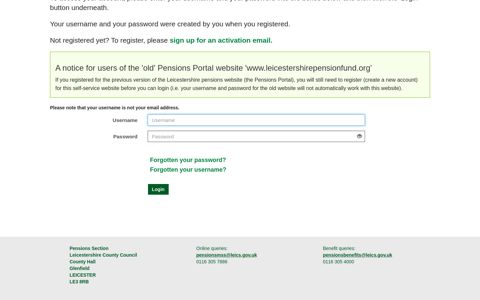 Login - Leicestershire County Council Pension Fund