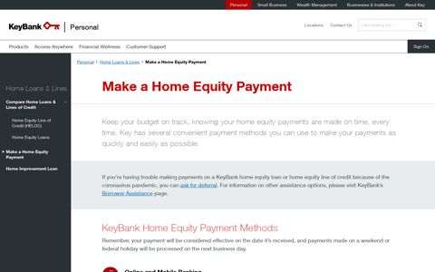 Make a Home Equity Payment | KeyBank