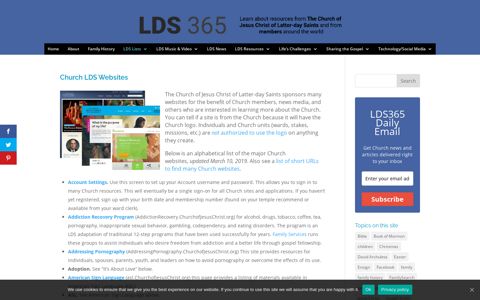 Church LDS Websites | LDS365: Resources from the Church ...