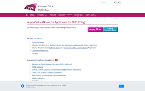 Apply Online - City University of Hong Kong