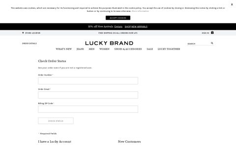 My Account Login - Lucky Brand