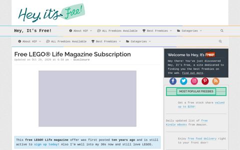 Free LEGO® Life Magazine Subscription • Hey, It's Free!