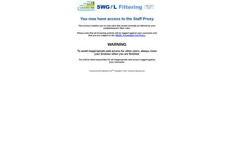 SWGfL Filtering Staff Proxy