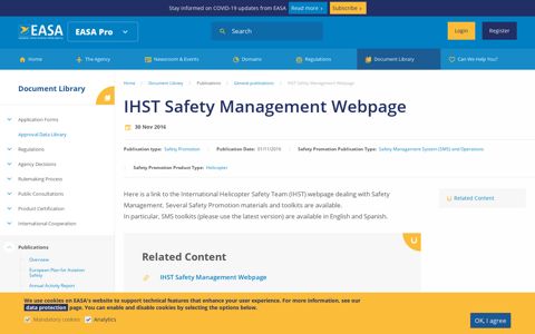 IHST Safety Management Webpage | EASA