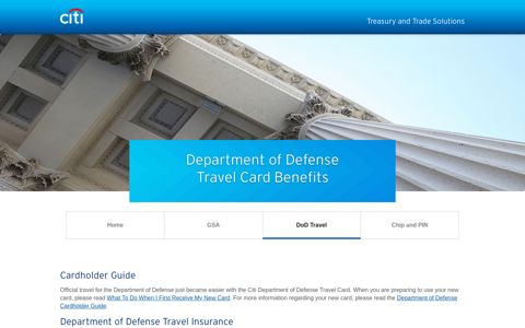 Department of Defense Travel Card Benefits