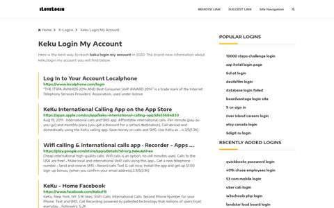Keku Login My Account ❤️ One Click Access