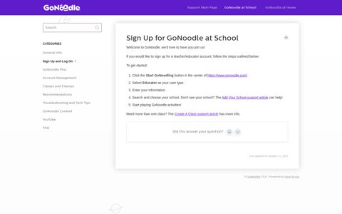 Sign Up for GoNoodle at School - GoNoodle Knowledge Base