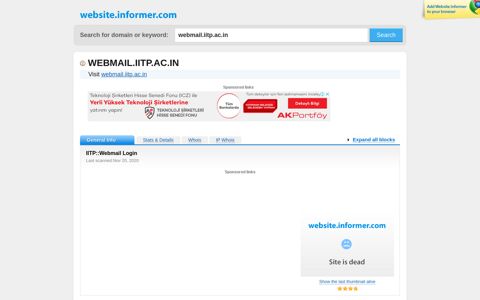 webmail.iitp.ac.in at WI. IITP::Webmail Login - Website Informer