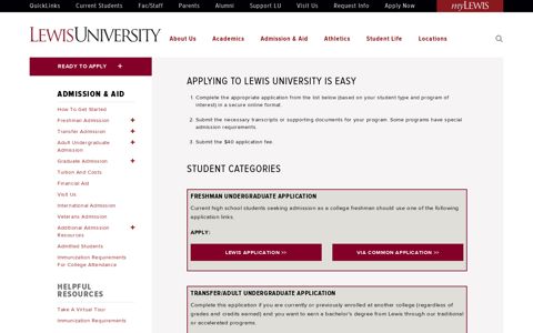 Admissions | Applications | Apply Now - Lewis University