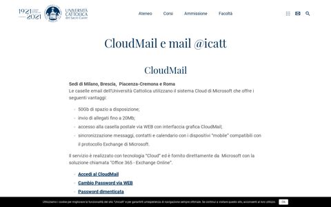 CloudMail e mail @icatt - Università Cattolica