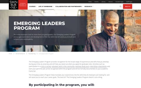 Emerging Leaders Program | Swinburne