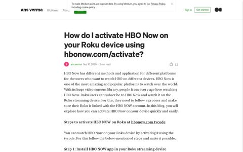How do I activate HBO Now on your Roku device using ...