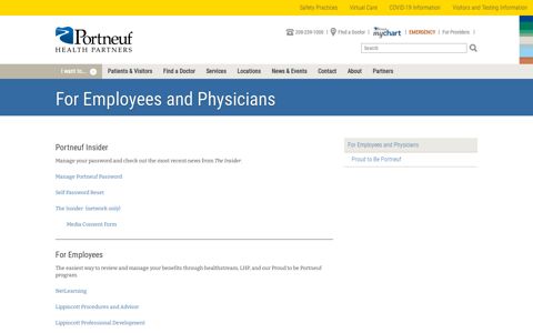 For Employees and Physicians – Portneuf Health Partners
